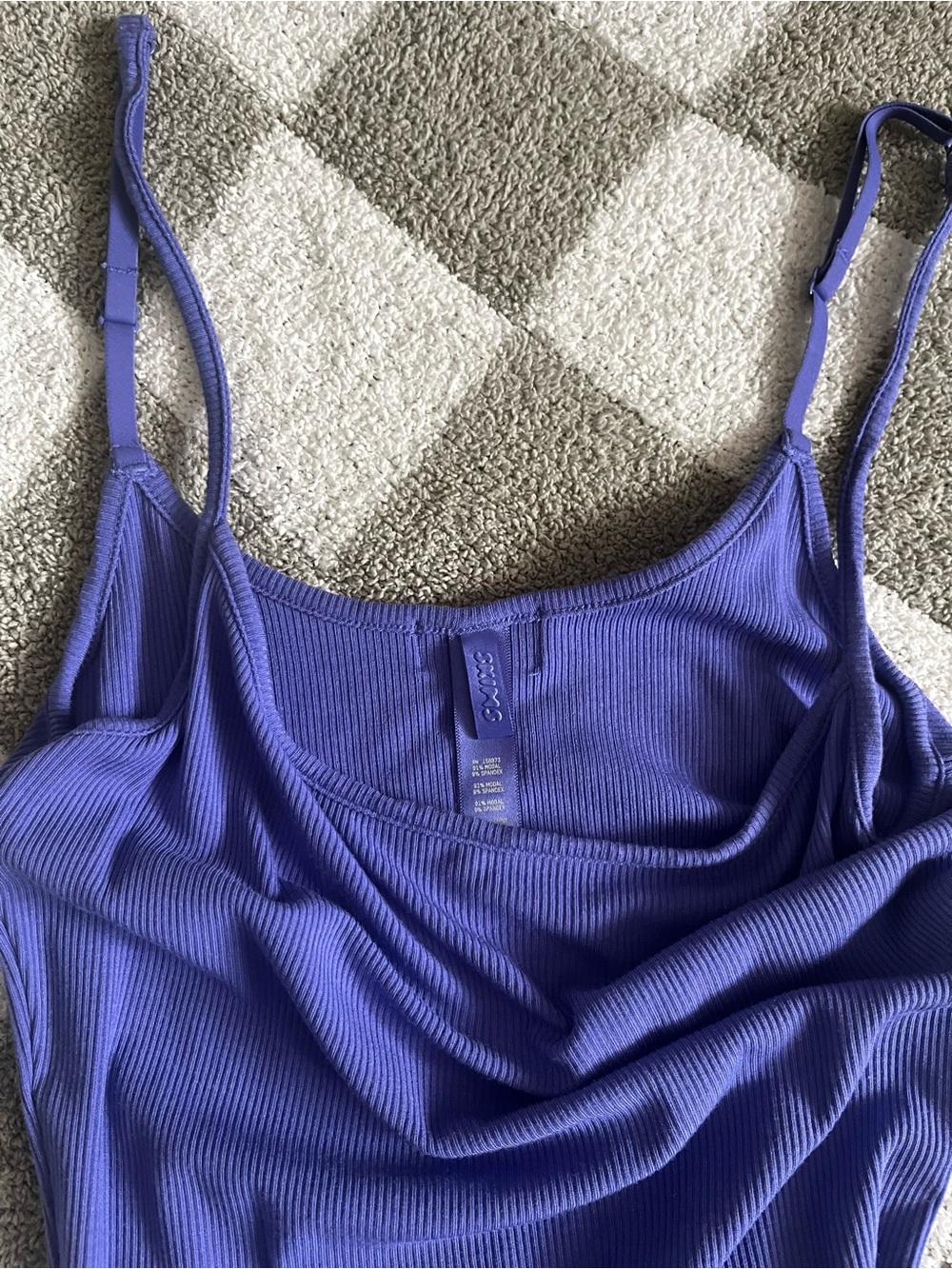 SKIMS Tanzanite Ribbed Slip Dress - Picture 2 of 6